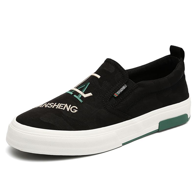 25148 Men'S Shoes Trendy Fashion Casual Men'S Canvas Shoes Solid Color Printed Board Shoes