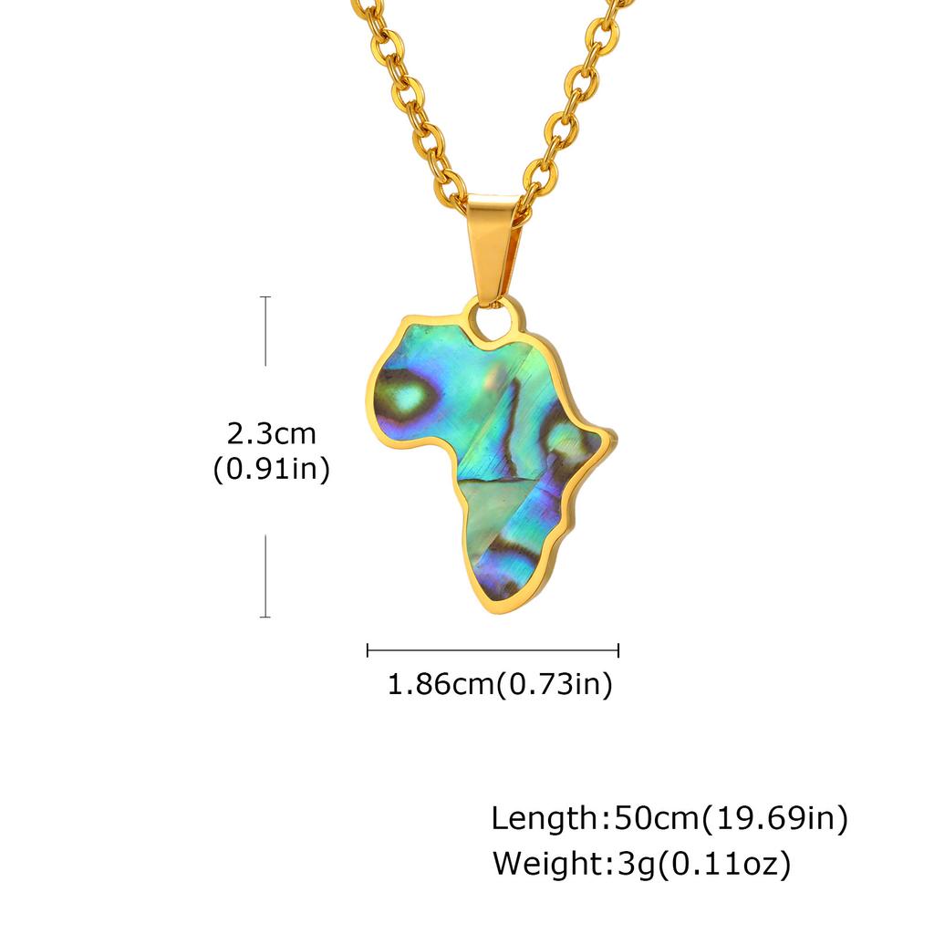 Accessories, Stainless Steel Plated 18K Gold Africa Map Pendant Necklace Women Accessories Pn-2185
