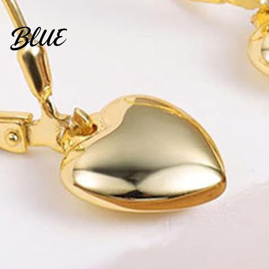 Lightweight Heart Earrings 1 Pair Women Leverback Pendant Polished Surface