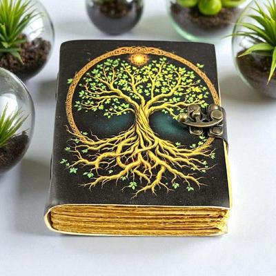 Lebensbaum Leder Grimoire Journal:  Buch der Schatten