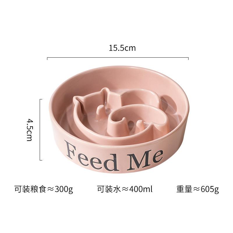 

Ceramic slow food bowl for dogs, oversized raised medium and large dog food basin, high foot slow food bowl, pet bowl.