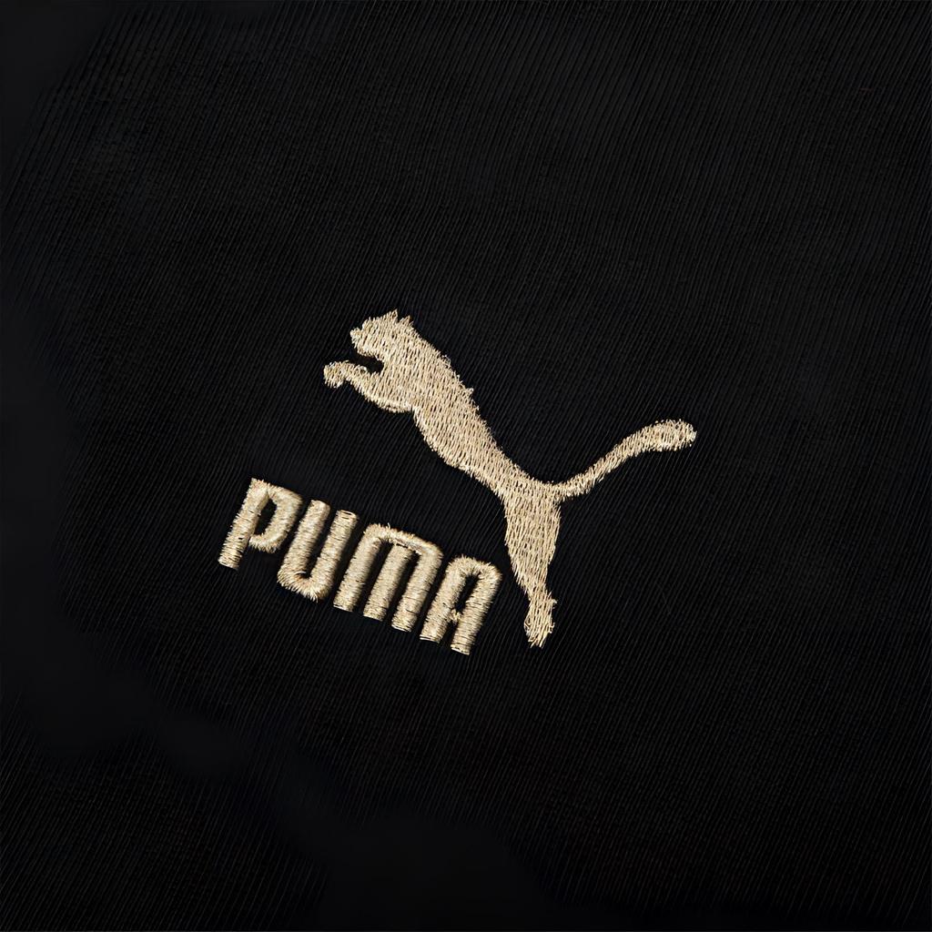 Puma Bestickter Logo-Hoodie Damen-Hoodies Schwarz 627269-01