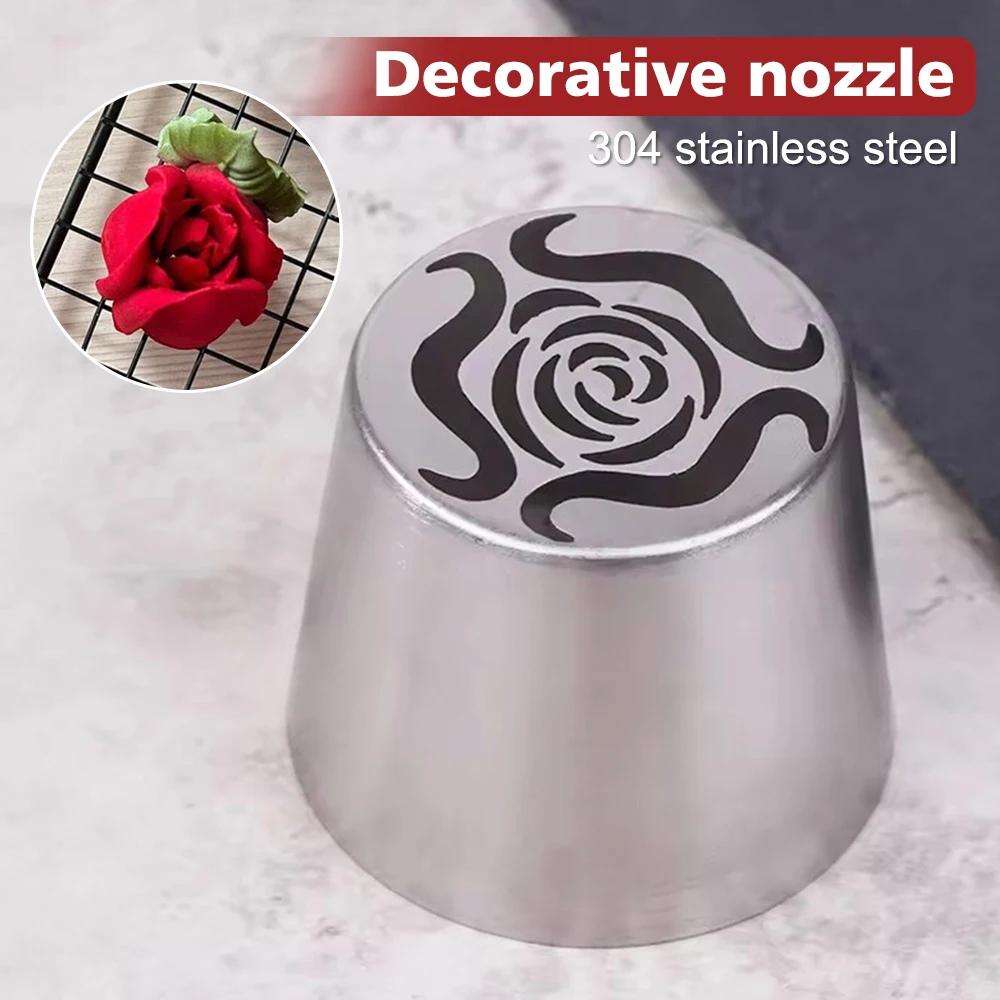 1pc Ruffled Petal Rose Large Flower Cake Russian Piping Nozzle DIY Valentine's Day Chrstmas Cake Decorating Stainless Steel Tips