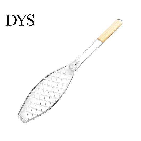 Durable Fish Grilling Accessory Grill Basket with Anti-scalding Handle Lockable Grate for Easy Portable Flipping Stainless Steel BBQ Tool Meats
