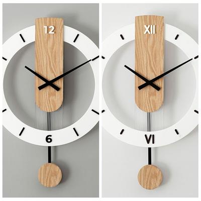 Living Room Decoration Wall Clock Wall Decoration Items Silent Digital Wall Clock Personalized Solid Wood Decorative Wall Clock