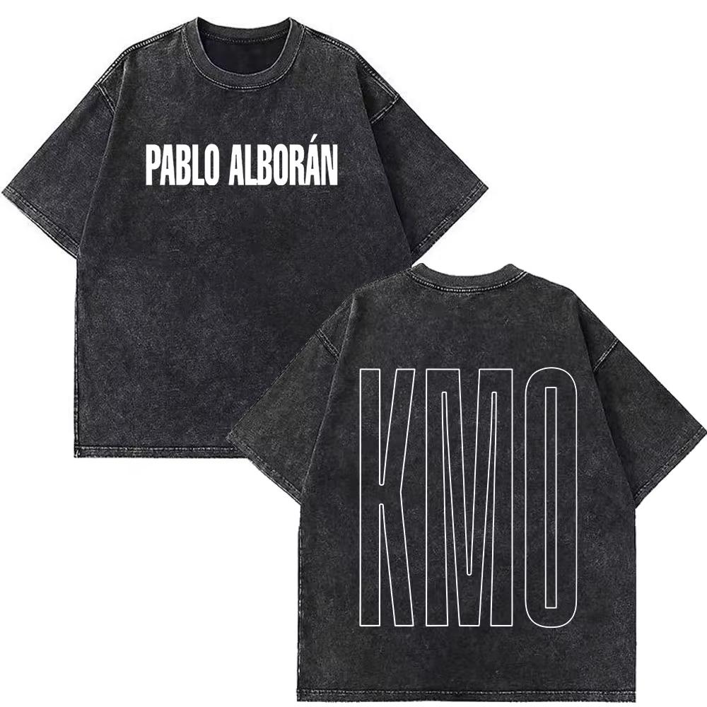 Singer Pablo Alborán Album 2026 Print Washed Vintage T Shirts Men Women Hiphop T Shirts Shortsleeved Casual Oversized T Shirts