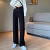 Maternity Adjustable Black [mangoking] Pants, Belt, Comfortable, Stylish, Slimming, Winter/Summer (JP, Alphabet, M, (Thick))