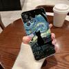 Cat Van Gogh Starry Sky For Samsung Galaxy A55 Case A54 A52 A53 5G A15 A14 A13 A23 A51 A34 A35 A33 A32 A72 A71 Clear Phone Cover