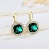 Korean simple retro diamond-encrusted zircon earrings, high-end ear buckles, niche design, elegant temperament earrings.