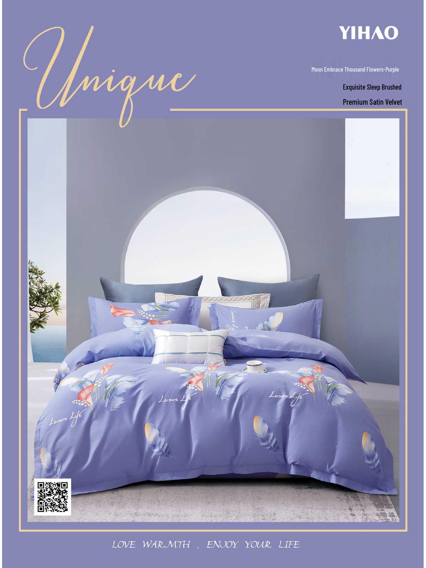 

Комплект постельного белья из чистого хлопка с начесом с принтом - Четыре предмета Full Process Thickened Brushed Cotton