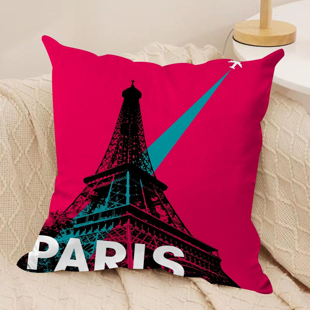 Vintage Retro Travel Cushion Cover Soft Plush Fabric DoubleSided Printed Cushion Covers for All Seasons Modern Home Decor