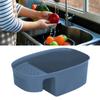 Plastic Sink Drain Basket Saddle Shape Hanging Hook Kitchen Strainer Basket Drain Holes Trays Wet and Dry Separation
