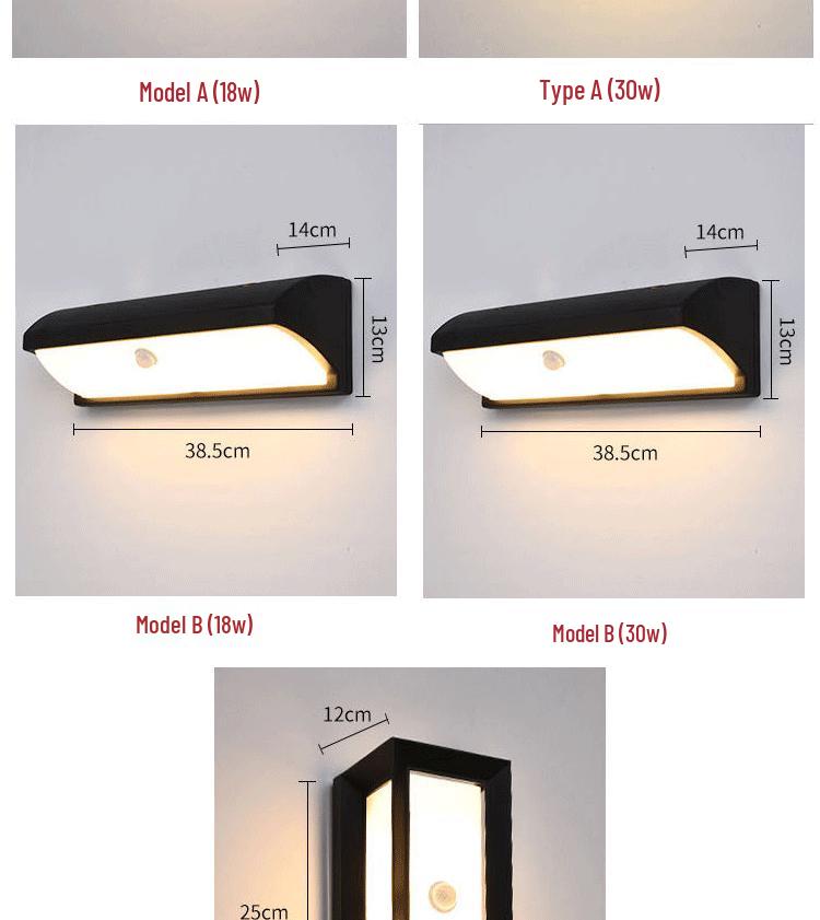 Waterproof LED Motion Sensor Outdoor Wall Light: Modern Minimalist Design for Courtyard, Balcony, and Entryway