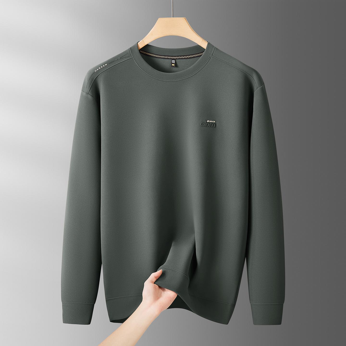 

Men s Thickened Plus Velvet Hoodie - 2025 Autumn/Winter New Arrival, Long Sleeve, Round Neck, Warm Base Layer, Plus Size. 6XL зелений