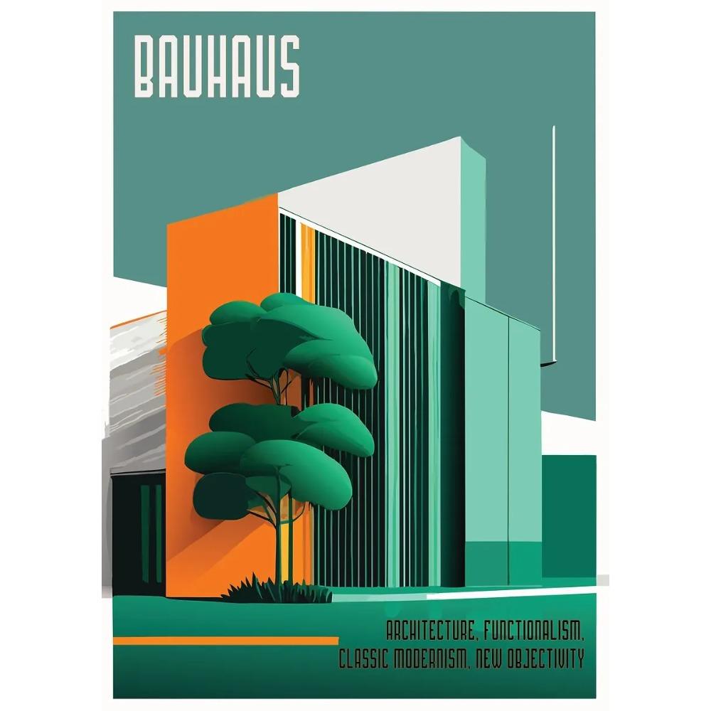 Bauhaus Moderne Architektur Poster Linien und Minimalistische Architekten Drucke Leinwand Malerei Wandkunst Bild Heim Wohnzimmer Dekor