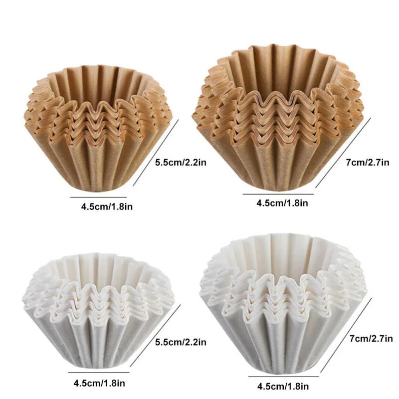 50PCS Disposable Coffee Filter Paper Cake Type Hand-brewed Coffee Filter Paper Espresso Coffee Paper Bowls
