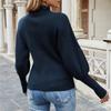 IHUASU Women's Autumn and Winter Solid Colour Knit Sweater Temperament Commuter O Collar Loose Big Size Pullover Jumper