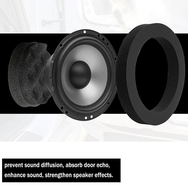 4Pcs 6.5 Inch Car Universal Speaker Ring Soundproof Cotton, Enhance The Sound Effect