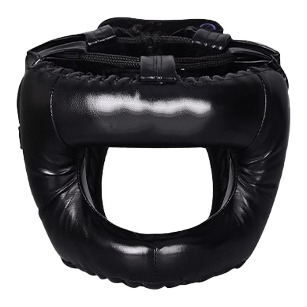 Full Face Kick Boxing Helmets PU Leather Training Sparring Headgear Helmets Martial Art Headgear Protector Enduring