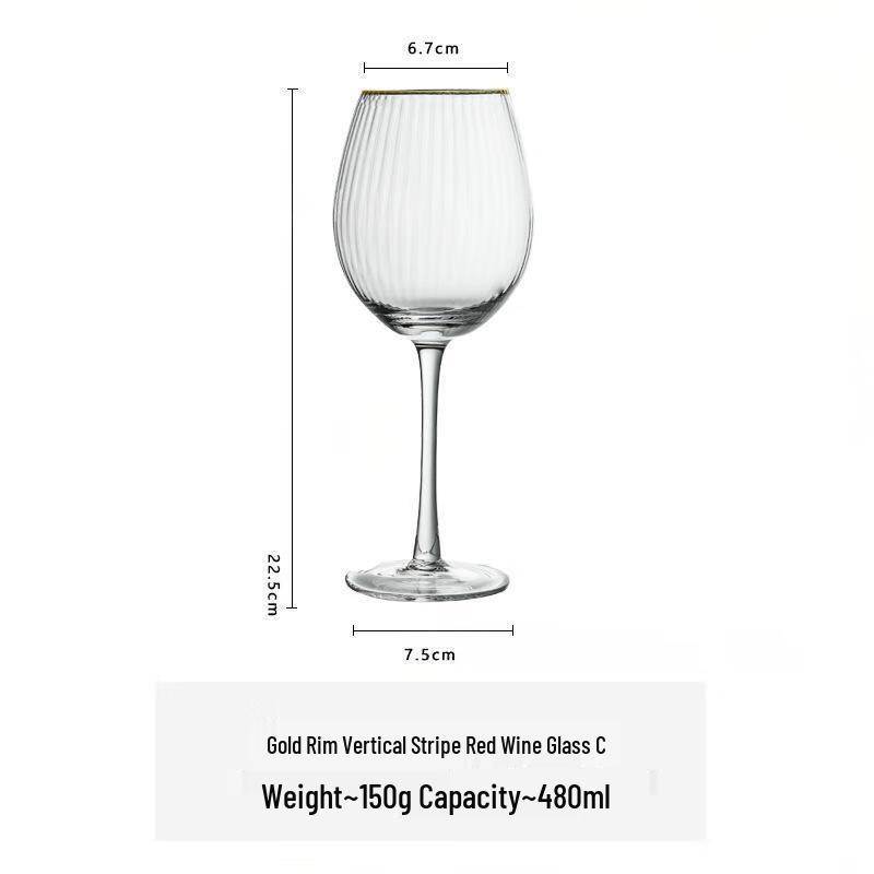 Shangqi Gold Rim Crystal Stemware Set (2-Pack)