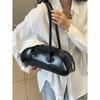 Korean simple solid color PU bag women's new high-end baguette bag 2025 spring and summer versatile axillary shoulder bag