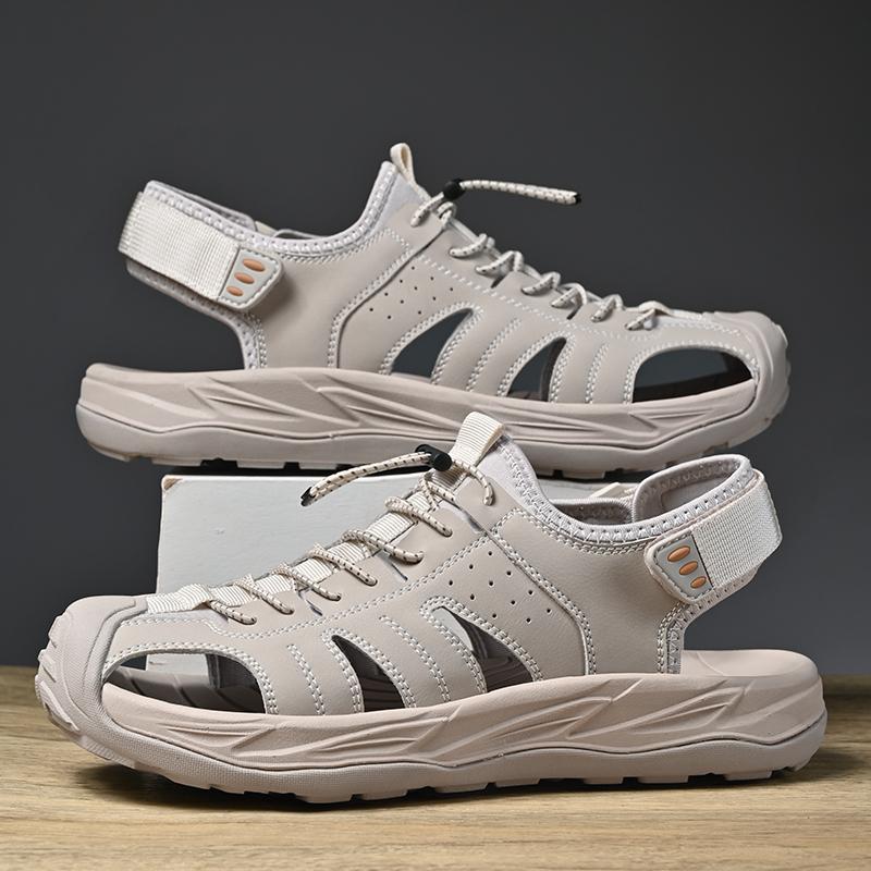 Fashion Dry Wading Aqua Shoes Mens Sandals for Men New Summer Beach Shoes Soft Male Outwear Driving Sandals New Trendy Leather Slippers