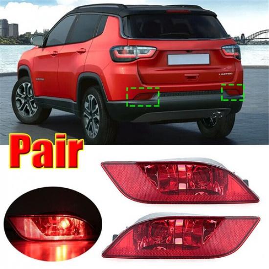 1Pair For Jeep Compass 2017- LH & RH Rear Bumper Tail light Reflector Light