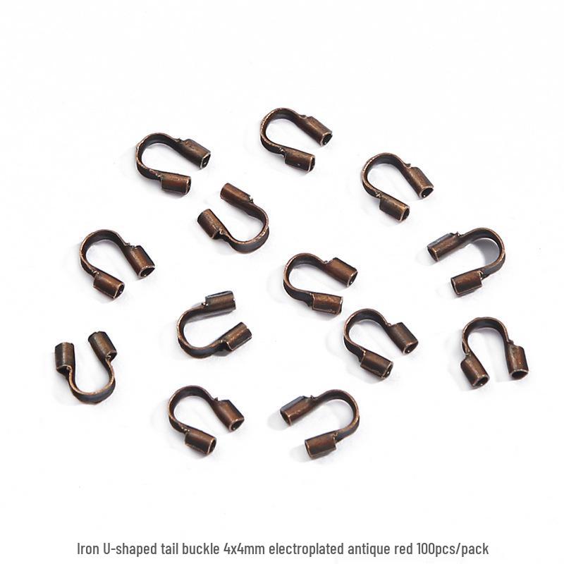 Iron U-Shaped Tail Buckles, 100 Pack - DIY Jewelry Making for Necklaces & Bracelets