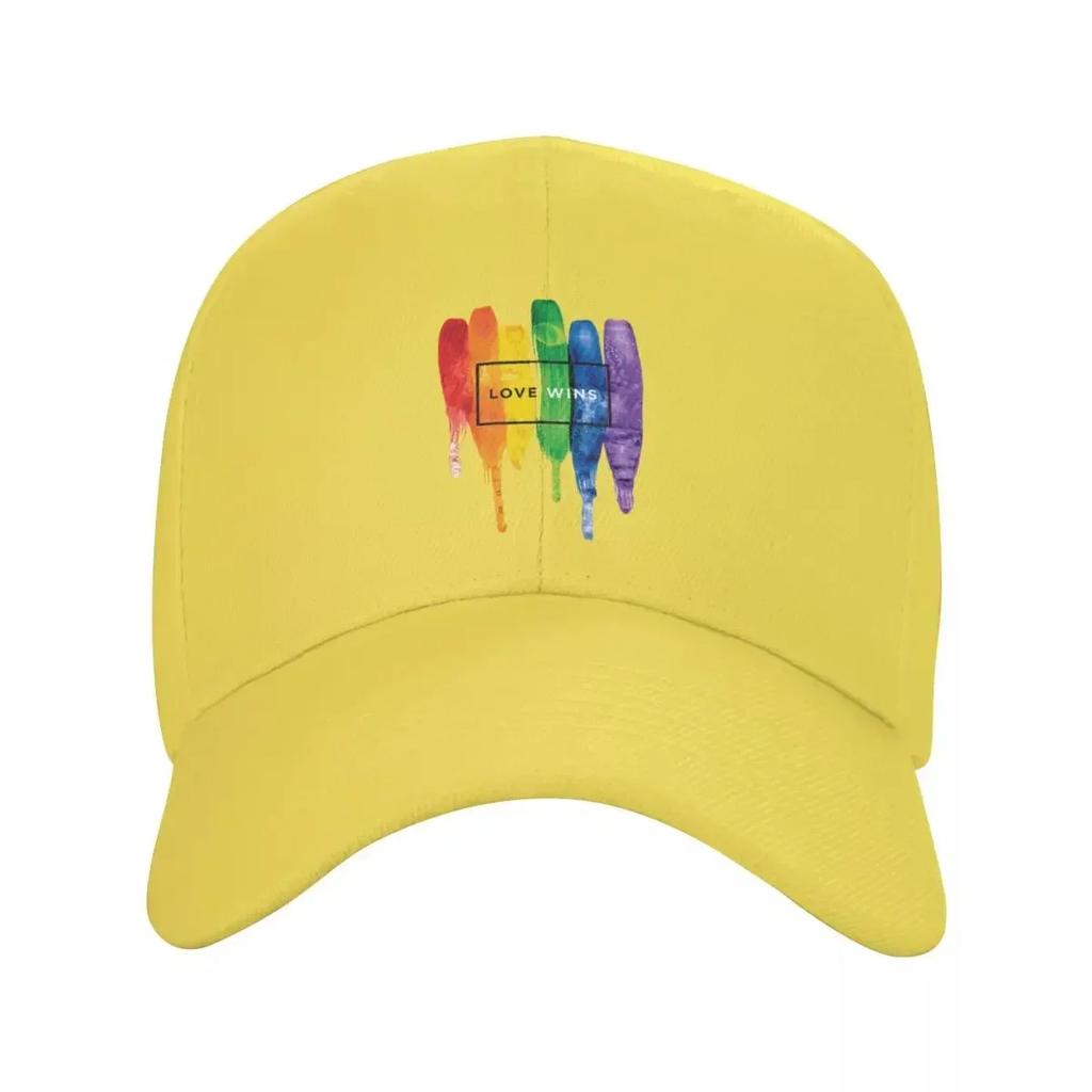 Custom Love Wins Rainbow LGBT Baseball Cap Outdoor Women Unisexs Adjustable Gay Pride Lesbian Dad Hat Summer Snapback Hats
