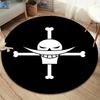 Kulatý koberec s logem One Piece Koberec do obývacího pokoje ložnice pohovky herny Dekorace Protiskluzová podložka