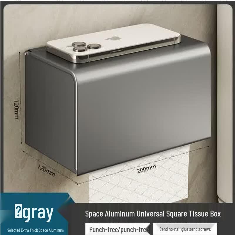 SPACEXPERT Space Aluminum Waterproof Toilet Paper Holder with Shelf