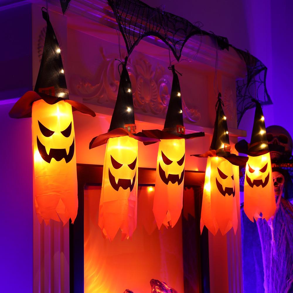 Halloween LED String Lights: Pumpkin Lanterns, Witch Hats, and Ghosts for Spooky Atmosphere