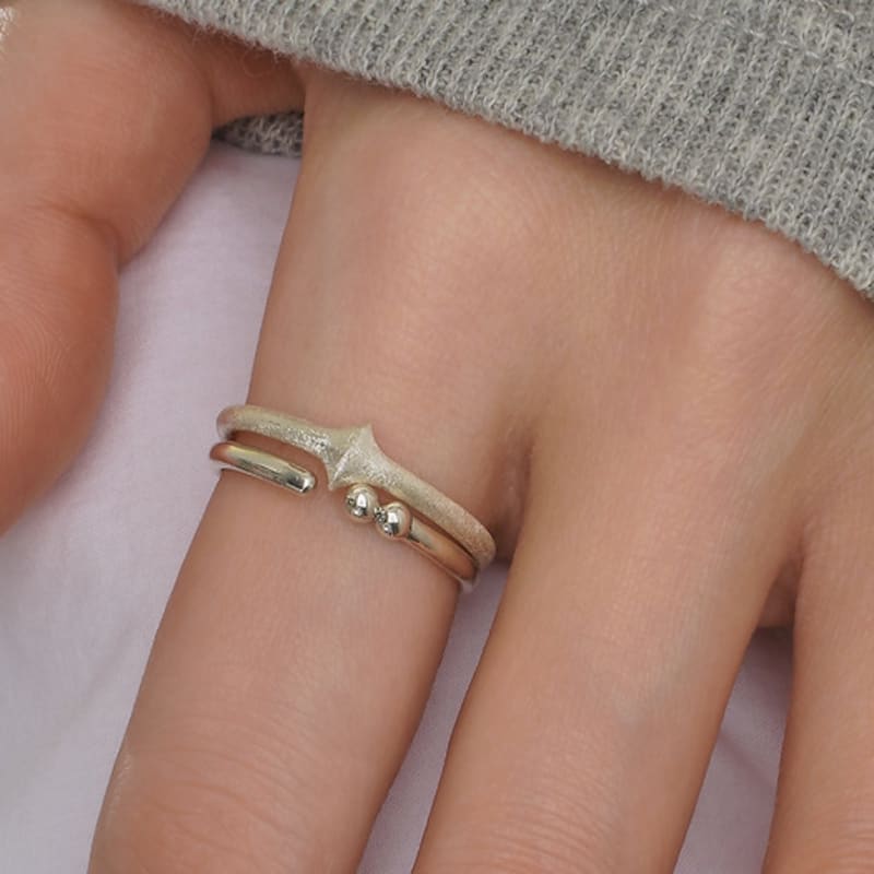 POSTLUDE [SILVER][2SET] STAR LINE & BALL RING set