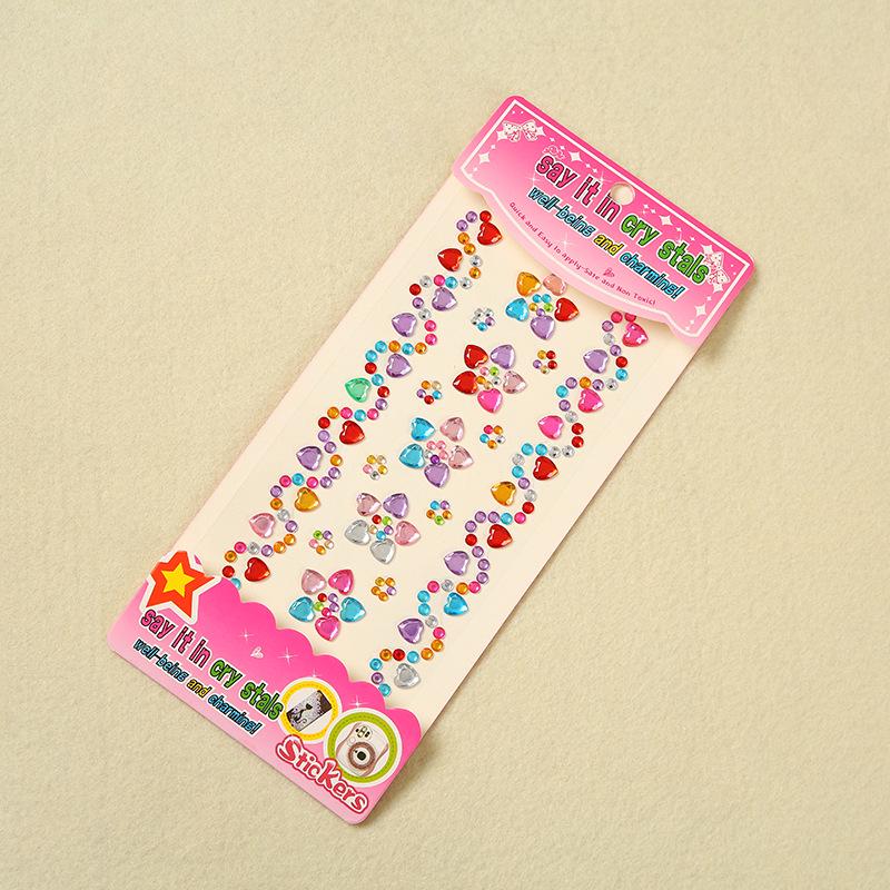 Kids' DIY 3D Acrylic Shiny Diamond Gem Crystal Stickers for Makeup & Decorations