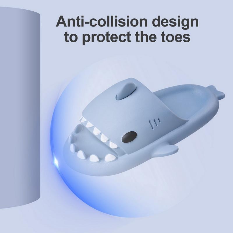 Fashion Litfun Cute Shark Slippers For Kids EVA Soft Bottom Beach Shoes Cartoon Bathroom Children Sandals Comfort Non-Slip Home Slippers