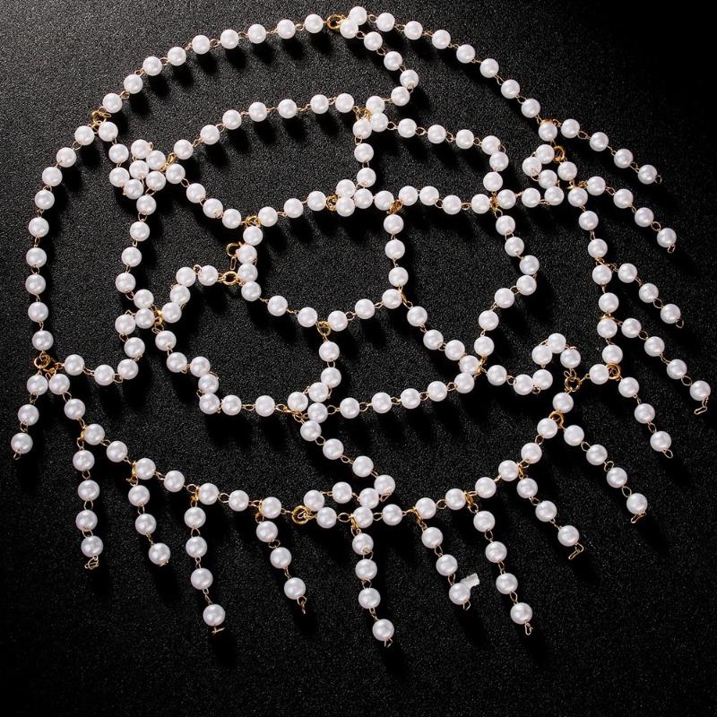 Pearl Tassel Hair Chain Bridal Wedding Temperament Mesh Headwear Light Luxury Accessories Headwear