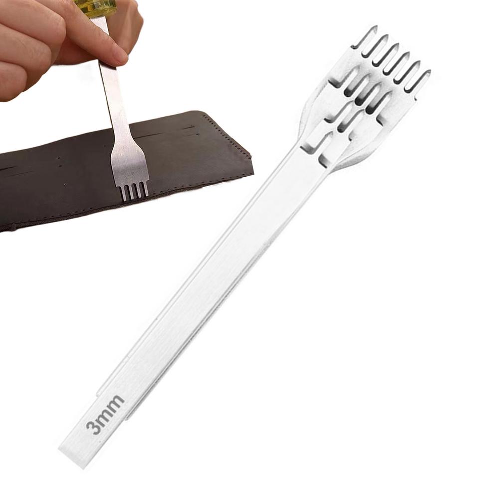 

Leather Prong Punch 4X Lacing Stitching Punch Craft Kits Leathercraft Hand Puncher For Men Women DIYers Beginners