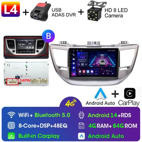 Fortress Voice Wireless CarPlay Android Auto Radio for Hyundai IX35 Tucson 3 2015 - 2018 4G Car Multimedia GPS 2din