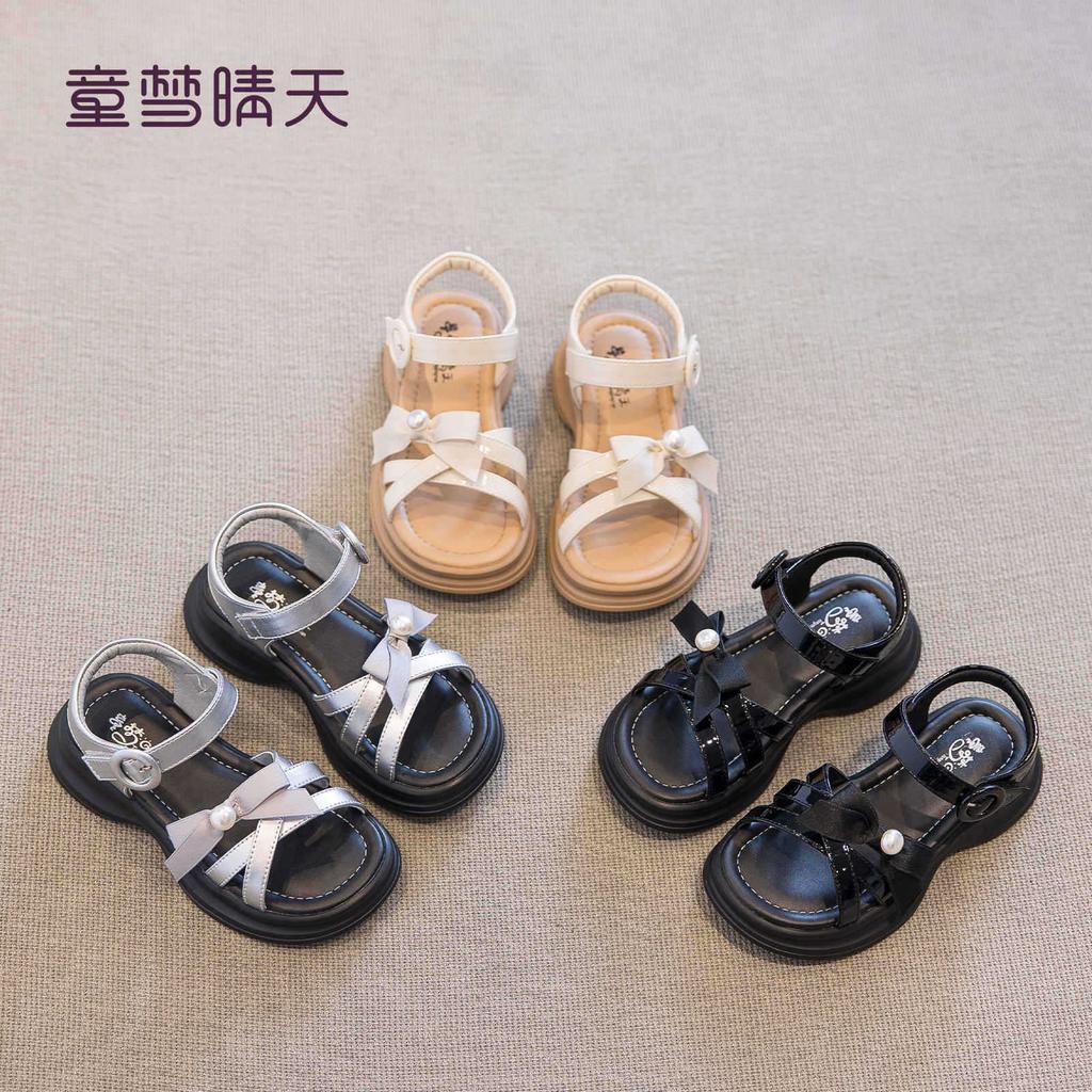 Size 26-37, girls sandals 2025 new summer children's shoes princess shoes beach shoes women's treasure Roman sandals