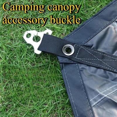 5/10Pcs Outdoor Tent Canopy Support Poles Aluminum Alloy Triangle Plates Camping Canopy Accessories Windproof Guyline Buckles