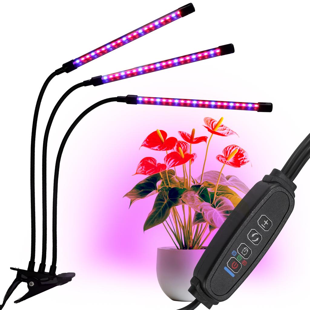 Led Plant Growth Lamp 60 Diodes Timer 24 W Home Plant Cultivation With Mains Adapter