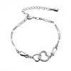 Bracciale da Donna Semplice a Forma di Cuore Vuoto Elegante Catena da Mano All-match