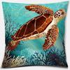 Metal Marine Animal Printing Series Pattern Pillowcase Square Home Office Decoration