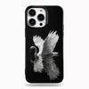 For Iphone 11 Elegant White Swan Design Pattern Phone Case For iPhone 17 Pro Max 16 Plus 15 14 13 12 11 17Air Lychee  Soft Cover