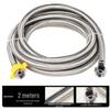 4-Min Stainless Steel Braided Dual Inlet/Outlet Hose for Hot/Cold Water Faucet, Heater, Angle Valve & Toilet.