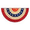 USA 250th Patriotic Bunting Banner with LED Light Memorial Patriotic Banner Flags for 4th of July Decorations Outdoor