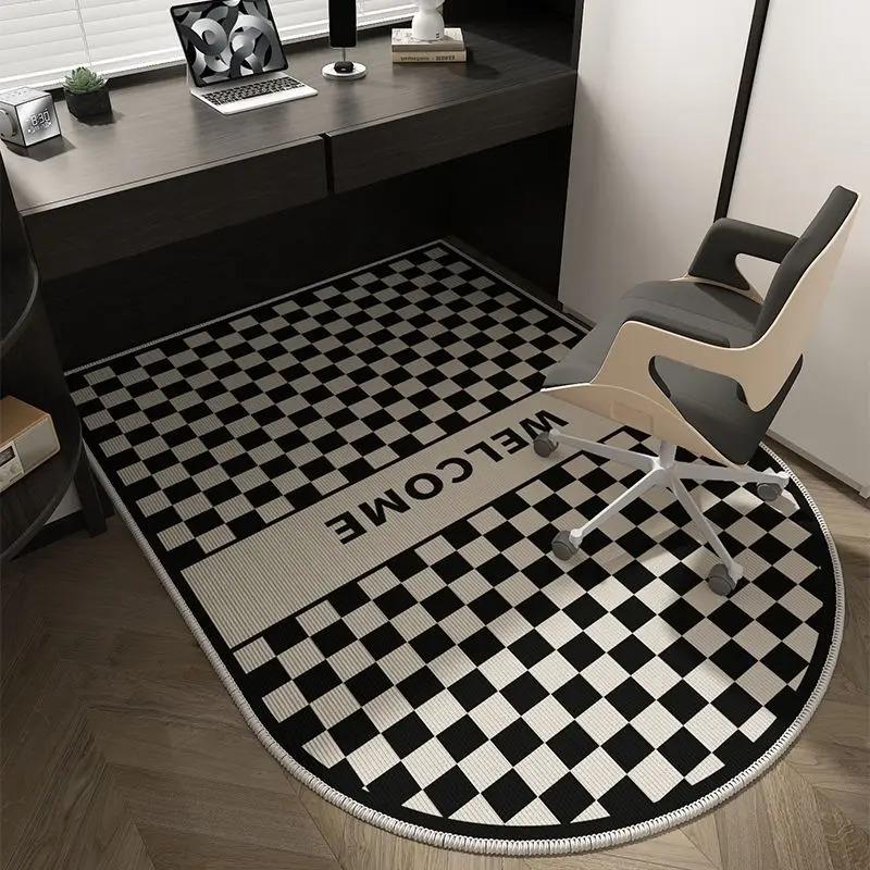 Non-slip Computer Chair Mat High-density Short-pile TPR Bottom Floor Mats for Study Tables Bedroom Modern Decorative Rugs