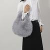 Kleine Hobo Henkeltaschen für Damen Schultertaschen Designer Fellige Geldbörse und Handtaschen Modische Süße Damen Plüschtasche