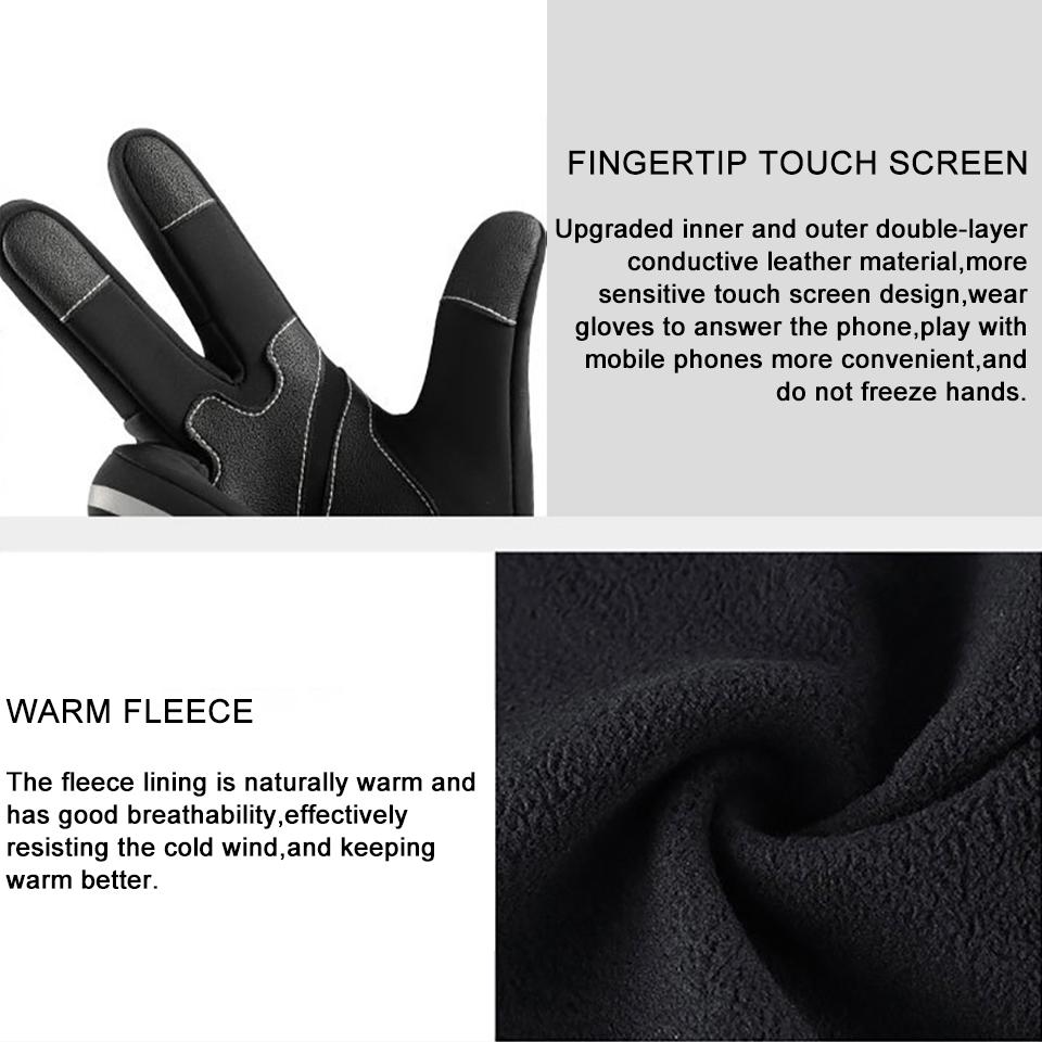 Loogdeel Winter Thermal Gloves for Driving Riding Running Bike Cycling Fleece Touchscreen Warm Anti-Slip
