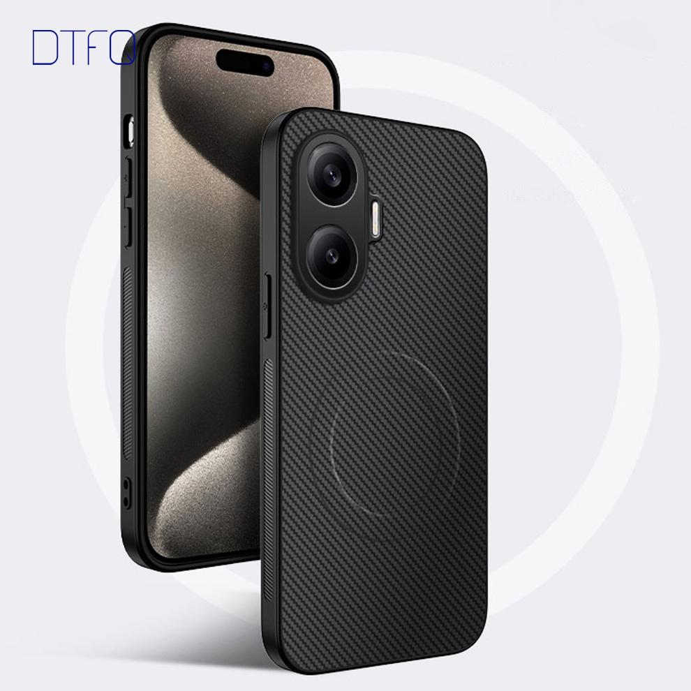 

Тонкий чохол з текстурою вуглецевого волокна для Xiaomi POCO X8 Pro Max X7 F8 Ultra F7 M8 M7 Pro 5G, магнітний, протиударний for POCO F7 Ultra